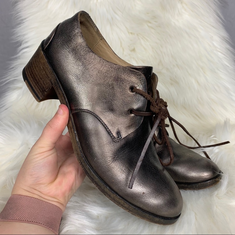 Marsell Genuine Leather Metallic Oxford Booties 8